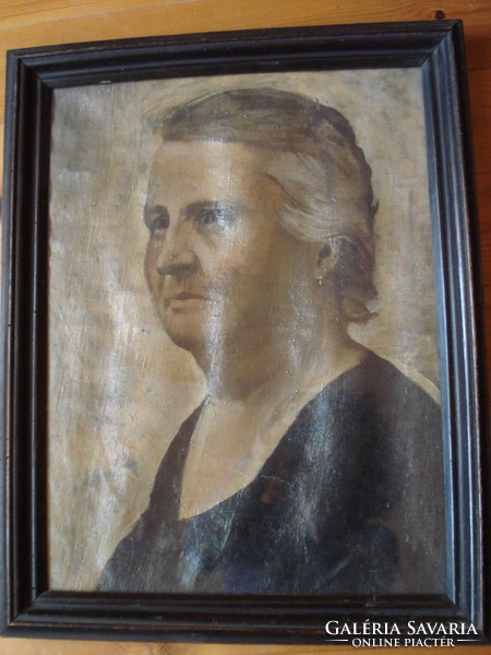 Régi olaj-vászon női portré