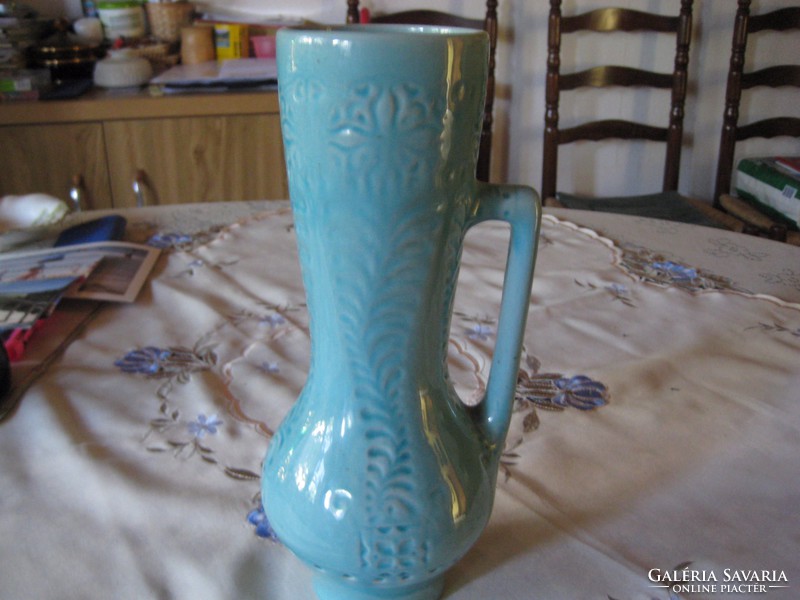 Zsolnay blue vase, Nikelszky design, 28 cm