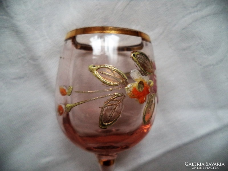 Kézzel festett antik likőrös pohár