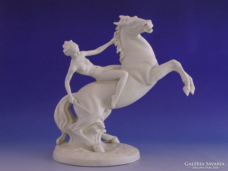 0I467 Schaubach Kunst porcelán szobor amazon lovon