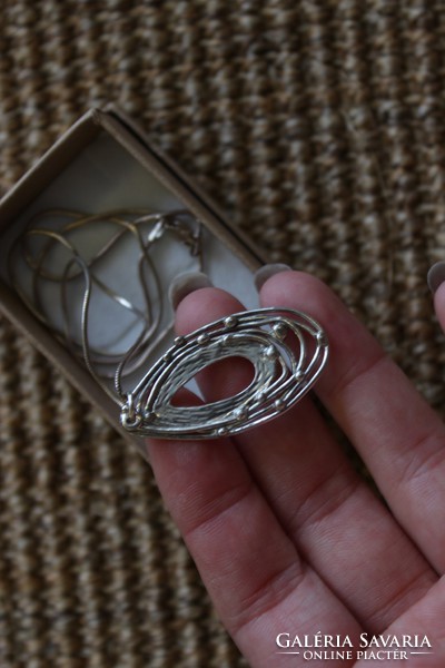Israeli silver pendant + chain