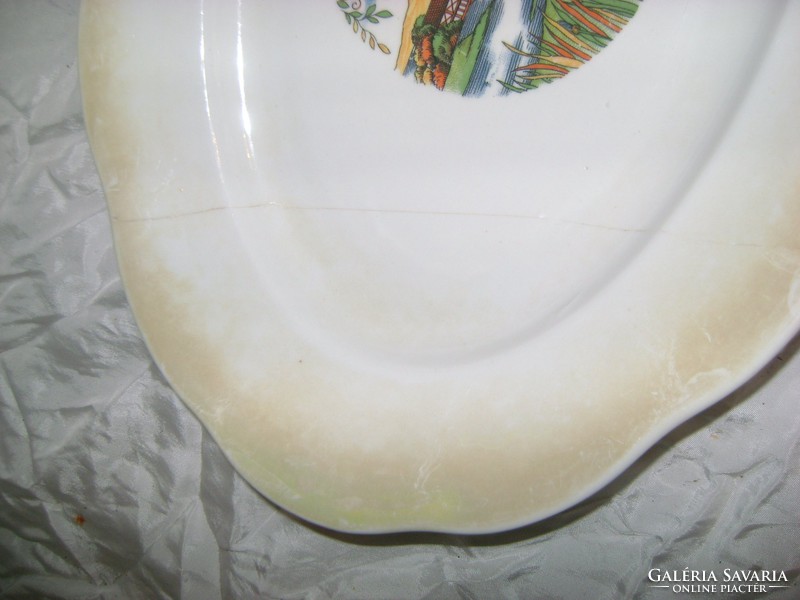 Scenic porcelain serving bowl - damaged