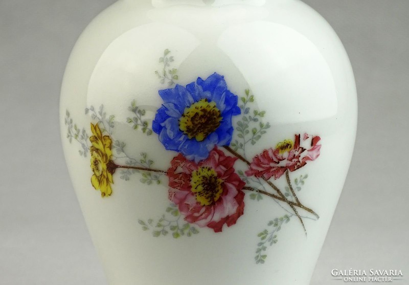 0K418 Virág mintás Zsolnay porcelán váza 14 cm