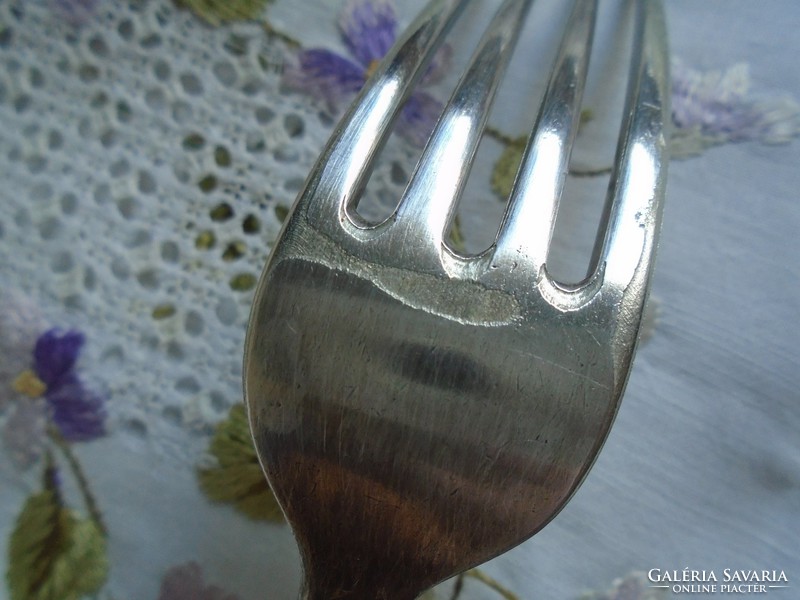 Antique English silver plated monogrammed fork.