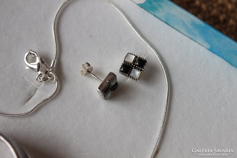 Silver pendant, necklace, bracelet, earrings