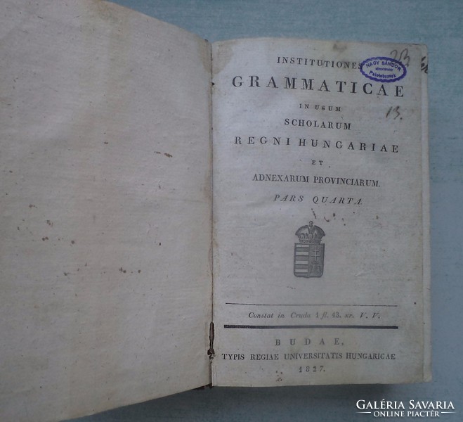 Grigely József :  Instr.Grammaticae..1827.