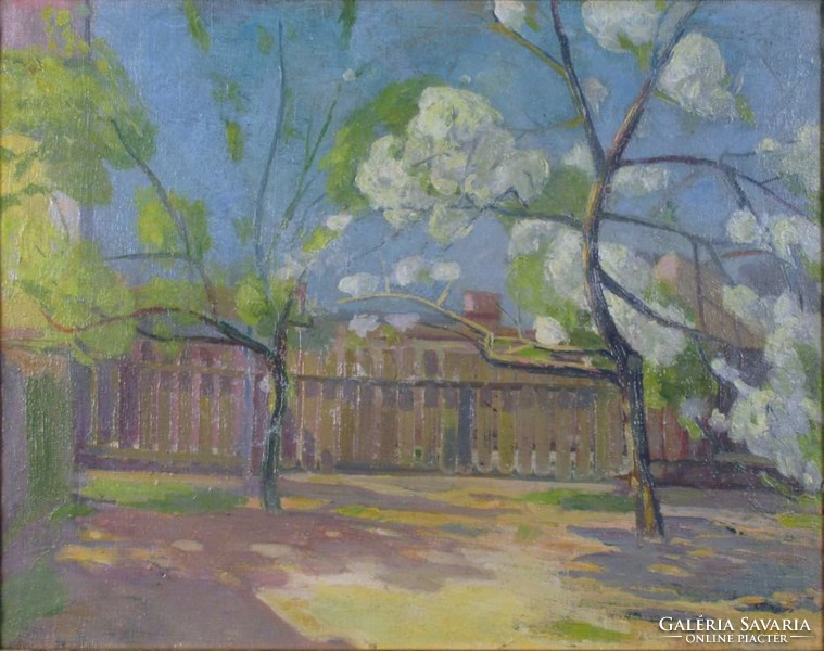 Magyar festő 1920 körül : Virágzó fa