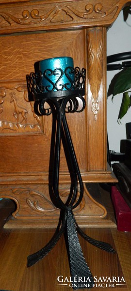 Wrought iron floor candle holder 58 cm