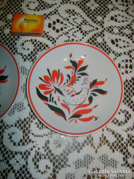 Old raven house bird wall plate for sale in pairs