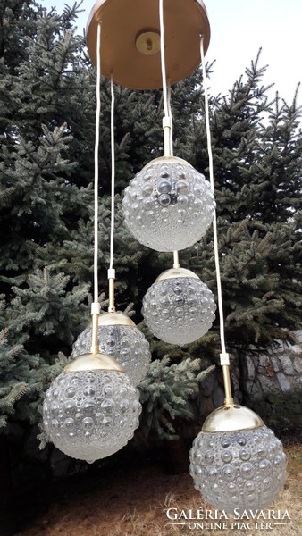Scandinavian retro 5 spherical chandelier ceiling lamp bubble lamp glass