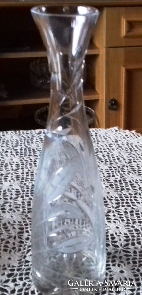 Kristály  üveg váza kb. 26 cm