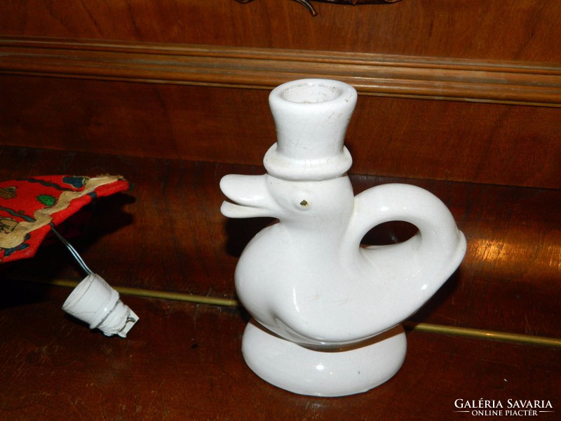 Antique porcelain duck lamp body