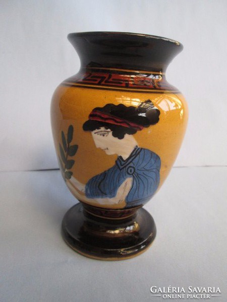 Csodálatos art new kerámia váza kézi festéssel díszítve