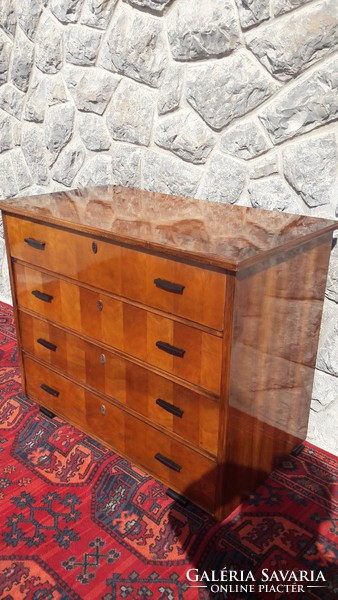 Retro Baja Furniture and Wood Industry v. Józsefváros 4 drawer walnut chest of drawers renovated