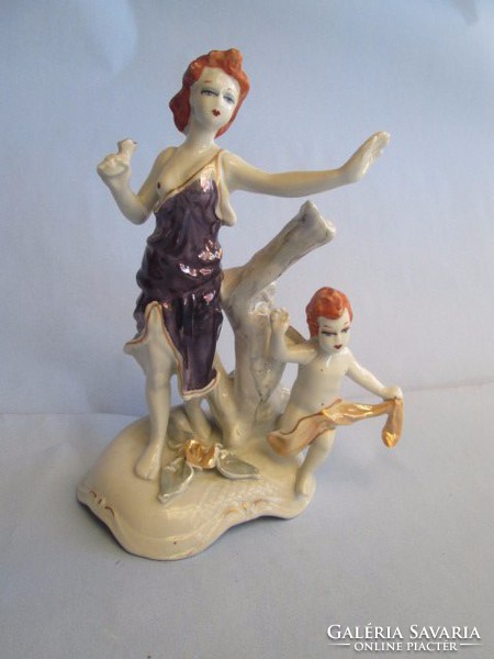 Gyönyörű   porcelán anya az angyalkájával hibátlan