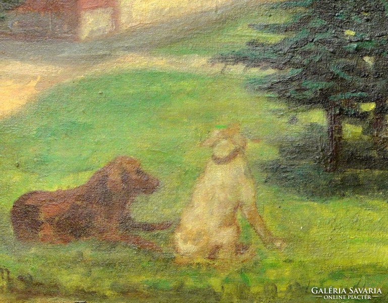 0L222 Mokossiny Kató : Kastélykert kutyákkal 1930
