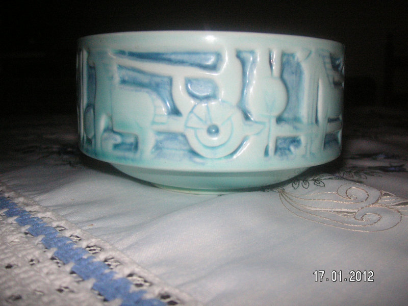 Zsolnay blue, retro centerpiece 13 cm