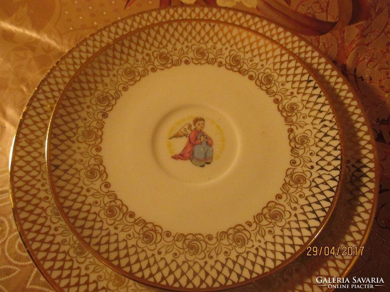 Vallási témájú MITTERTEICH Bavaria porcelán reggelizőkészlet