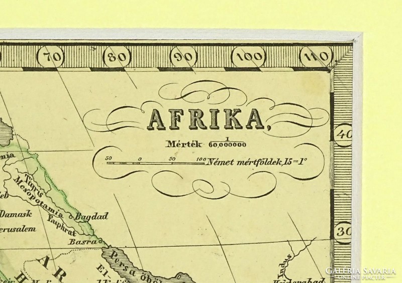 0L618 Antik acélmetszet térkép AFRIKA