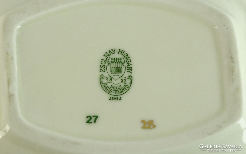 0L701 Régi Zsolnay porcelán vajszínű hamutál