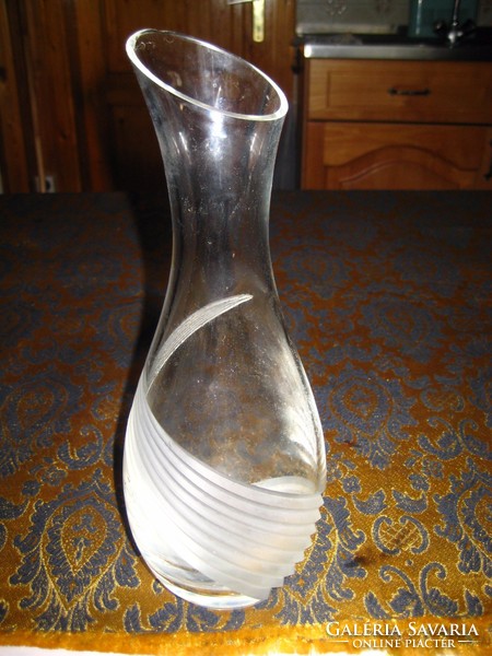 Glass vase, polished art glass 28 cm