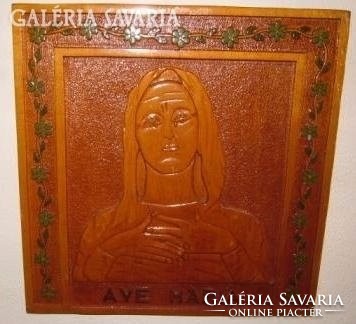 Ave Maria : régi faragott-festett falikép- szentkép