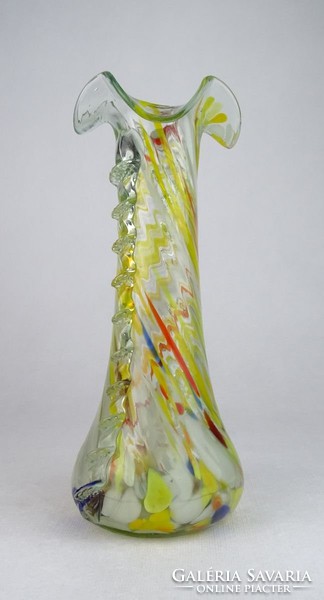 0M702 Régi muránói művészi üveg váza 25.5 cm
