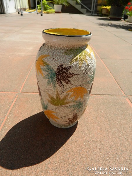 Őszi levelek - érdes felületű  kerámia váza