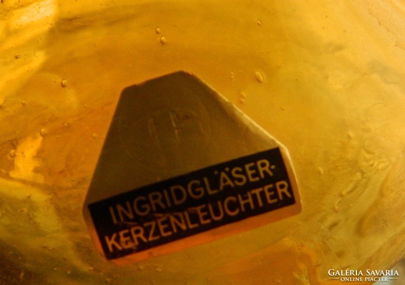 Ingridglaser üveg váza / gyertyatartó  az 1960-as évekből