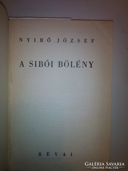 Nyirő József: A sibói bölény (1937) halina kötés