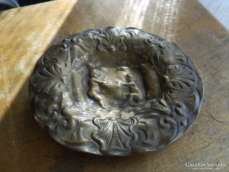 Baroque copper scene ashtray - ashtray