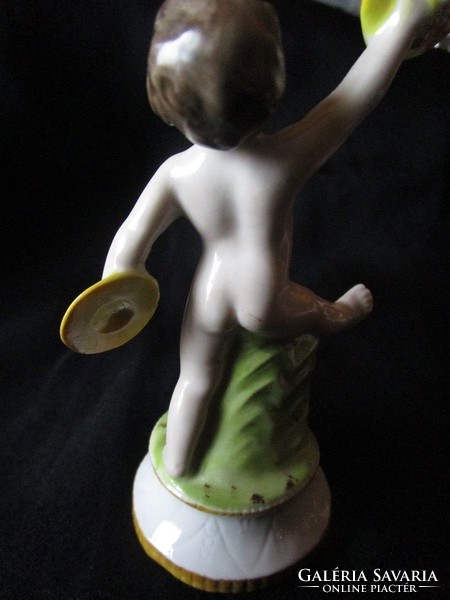 Schaubach kunst porcelain musician cymbal boy angel putto