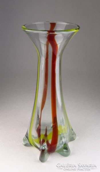 0N063 Fújt üveg BOHEMIA művészi üveg váza 27.5 cm