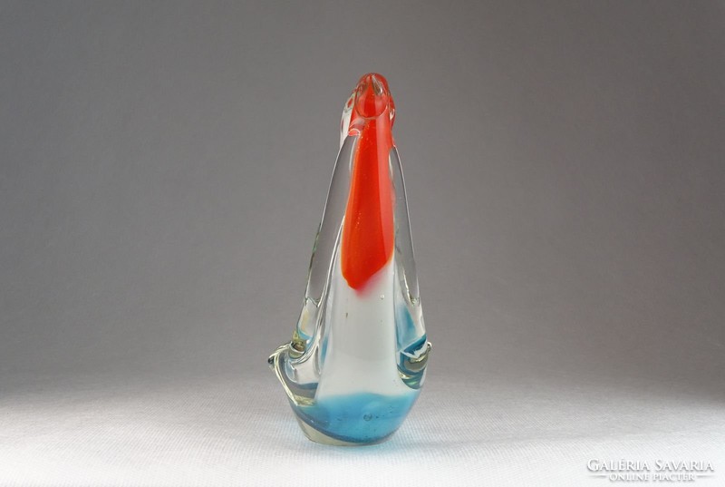 0N114 Madár alakú színezett művészi üveg hamutál
