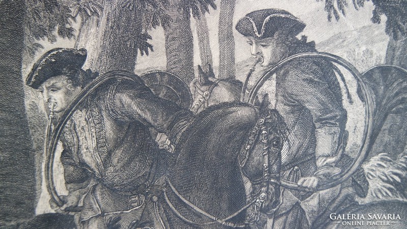 Gigantikus 82 x 58 cm-es Ridinger metszet 1736