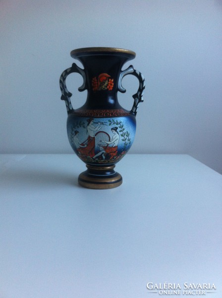 Greek, hand-painted, marked vase