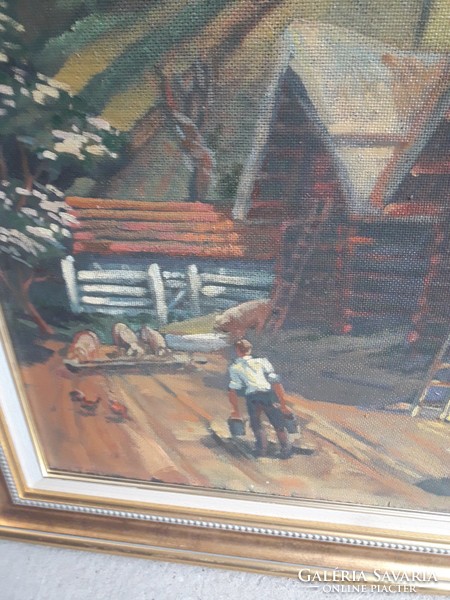 Koleszár György olaj farost festménye fellelt állapotban.