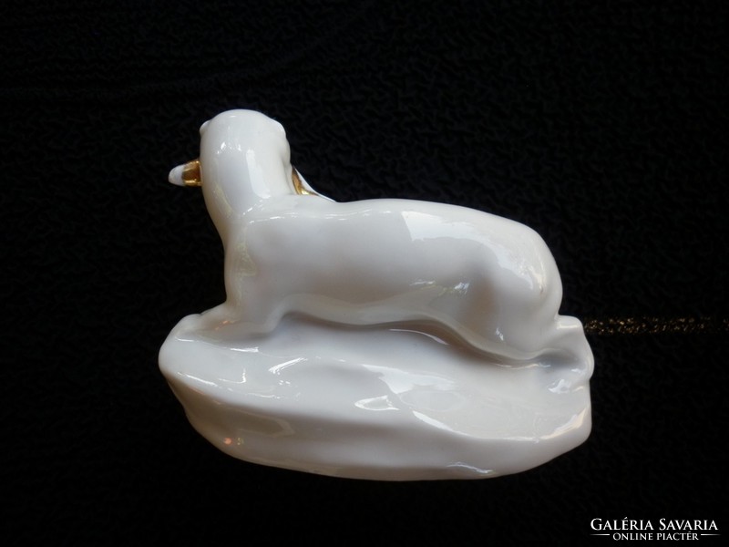 Rarely zsolnay art deco hunting otter figurine