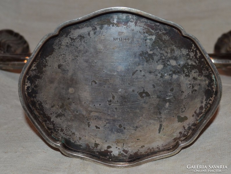 Antik Bruckmann Heilbronn ezüst gyertyatartó 600 gramm