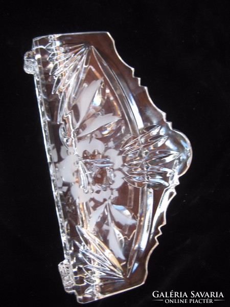Polished glass, napkin holder, made in France