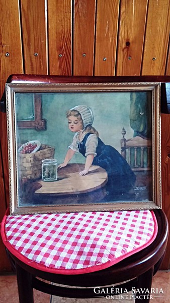 Very nice picture with antique frame bss mark 31.5 x 37.5