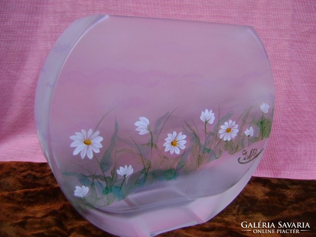 Three-layer glass vase with gallé sign
