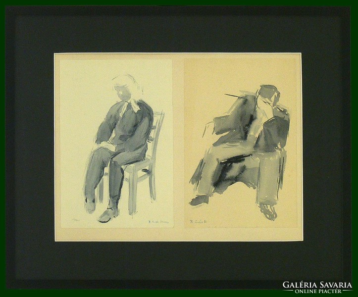 Berenczné Saár Zsuzsanna : Ülő nő és ülő férfi