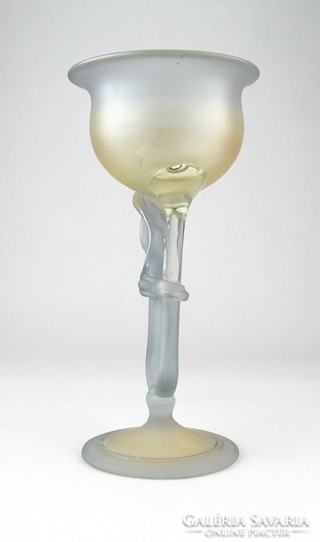 0O260 Művészi modern fújt üveg gyertyatartó 18.5cm
