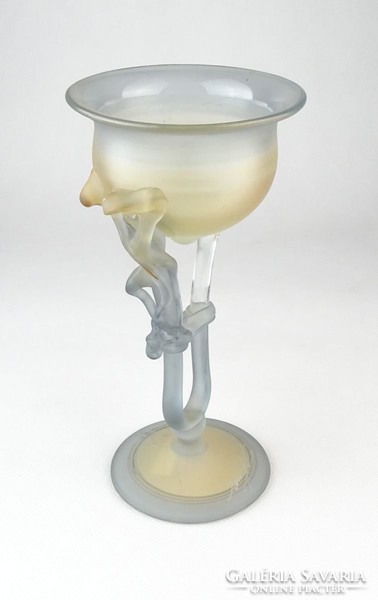 0O260 Művészi modern fújt üveg gyertyatartó 18.5cm