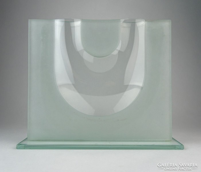 0O269 Művészi modern üveg díszváza 28 cm