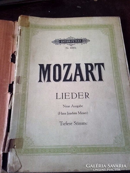 MOZART Lieder - Edition Peters - német nyelvű antikvár kotta 1955. 127 oldal