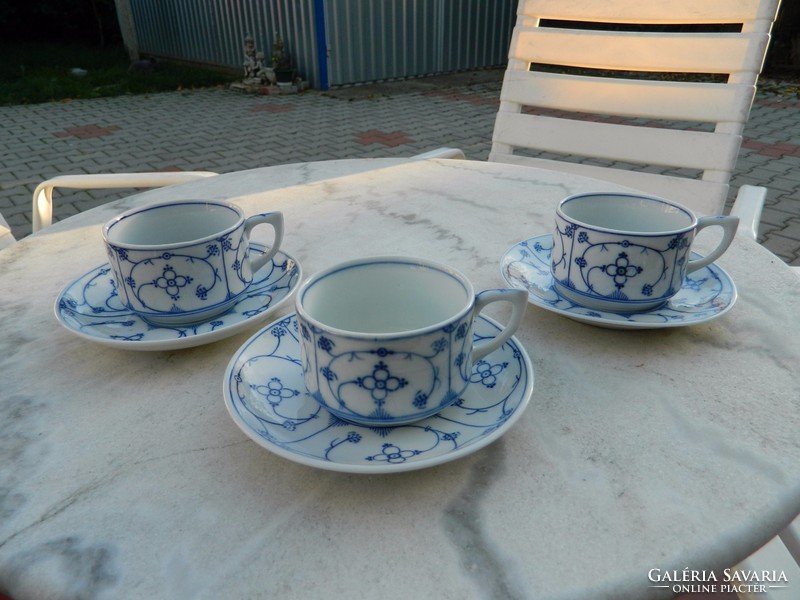 Altwasser Silesia antik szecessziós kobalkék festésű csésze készlet