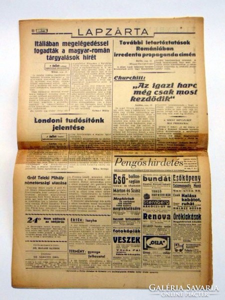 8 Órai Újság	1940	augusztus		16		RÉGI ÚJSÁG	903