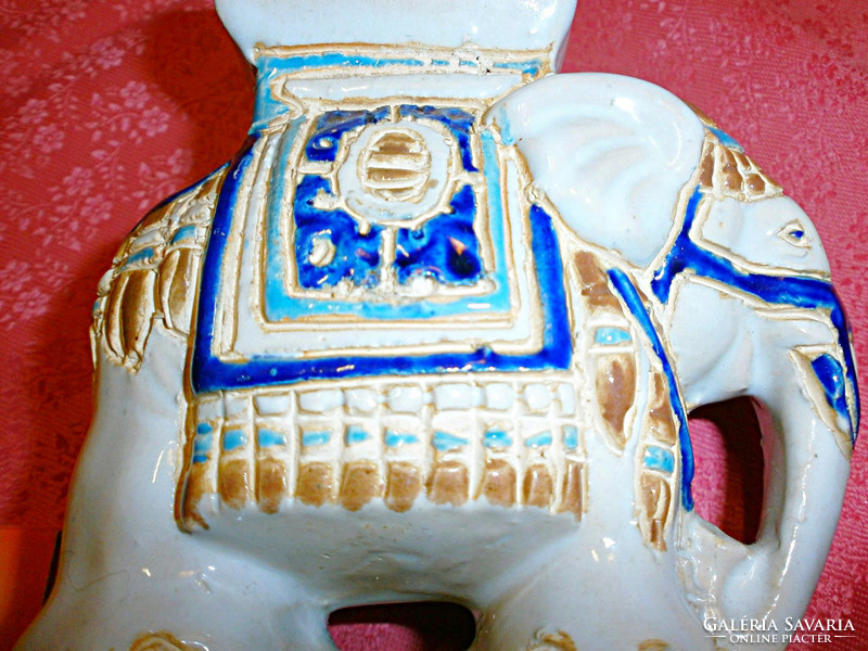 Majolica glazed ceramic elephant